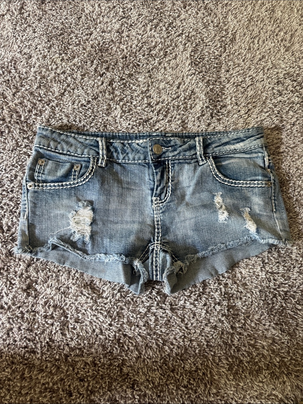 Wet Seal 💕Distressed Denim Shorts - Light Blue - Size 9